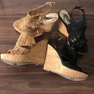 BELLINI WEDGE SANDALS Women's Carlos by Carlos Santana bundle of 2